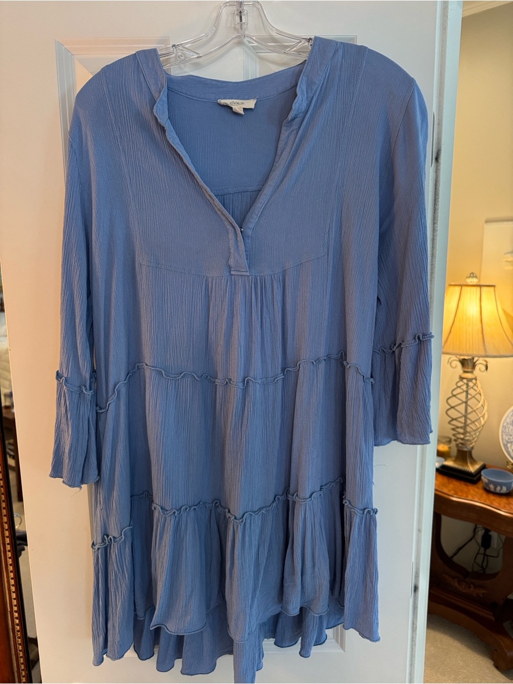 Elan Blue Tiered Tunic